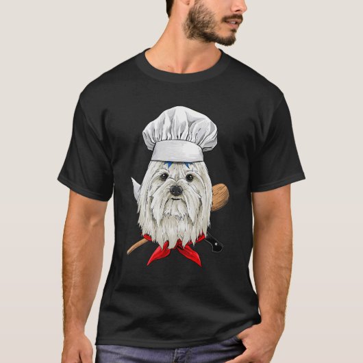 T-shirt Restaurant Chef maltais Cook Cuisine Chien maltais (Devant)