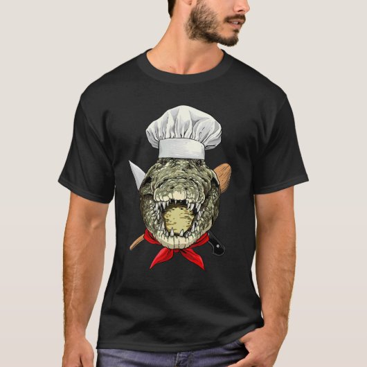 T-shirt Restaurant Crocodile Chef Cuisine Cuisine Cuisine  (Devant)