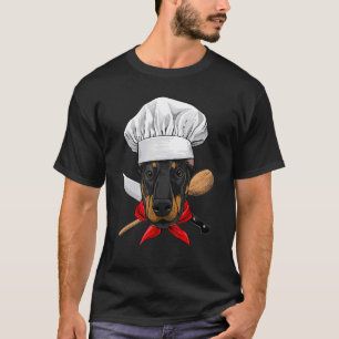 T-shirt Restaurant Doberman Pinscher Chef Cuisine Cuisine