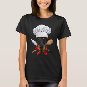 T-shirt Restaurant Doberman Pinscher Chef Cuisinier Cuisin