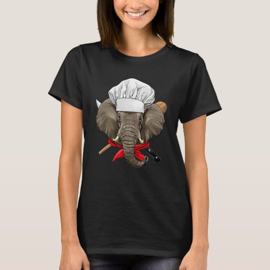 T-shirt Restaurant Elephant Chef Kitchen Cook Culinary Coo (Devant)