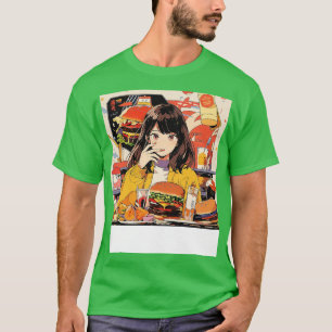 T-shirt Restaurant Girl in burger