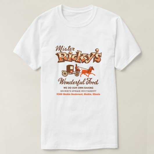 T-shirt Restaurant Mister Ricky's, Skokie, Illinois (Design devant)