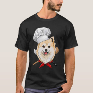 T-shirt Restaurant Poméranien Chef Cuisinier Cuisine Chiot