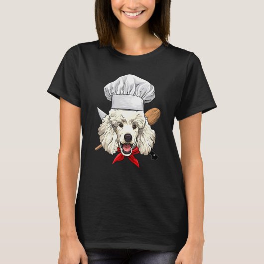 T-shirt Restaurant Poodle Chef Cuisinier Cuisine Chien de  (Devant)