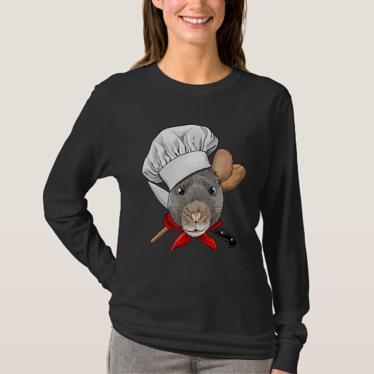 T-shirt Restaurant Rat Chef Cook Culinary Kitchen Cooking (Devant)