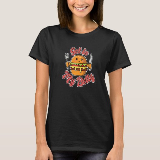 T-shirt Restauration Rapide Burger Fromage Cute Burger Ali (Devant)