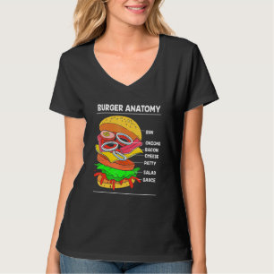 T-shirt Restauration Rapide Cheeseburger Anatomie D'Un Bur