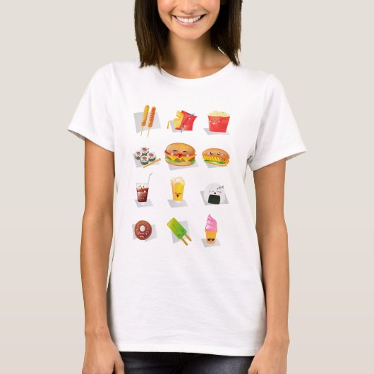 T-shirt restauration rapide kawaii (Devant)