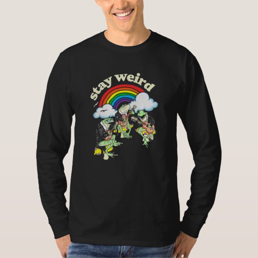 T-shirt Reste Bizarre ! Cute Frogs Guitare Banjo & Rainbow (Devant)