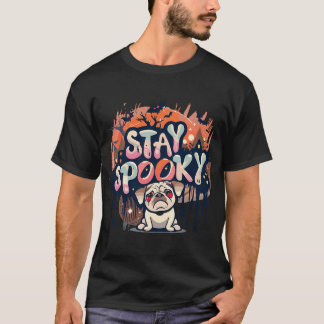 T-shirt Reste Halloween Caniche Spooky