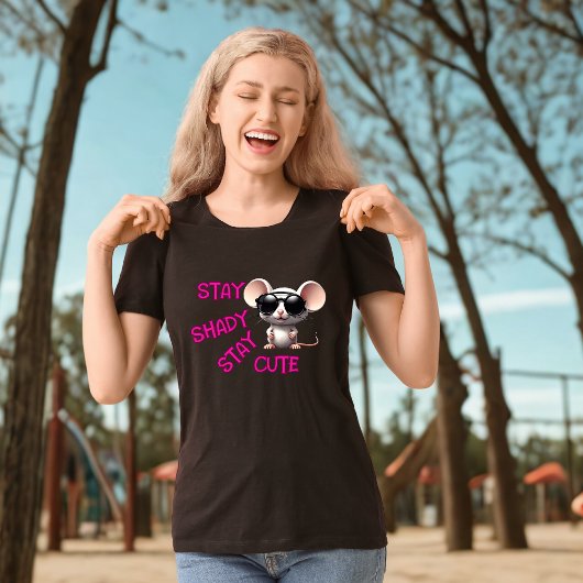 T-shirt Reste Ombragée, Reste mignonne souris