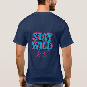 T-shirt Restez à l'abri de la typographie rétro funky