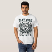 T-shirt #Restez à l'écart, restez libre Typographie T-shir (Devant entier)