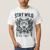 T-shirt #Restez à l'écart, restez libre Typographie T-shir (Devant)