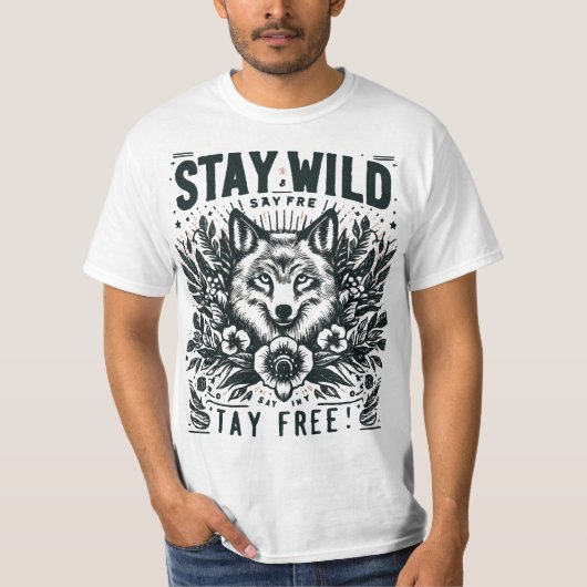 T-shirt #Restez à l'écart, restez libre Typographie T-shir (Devant)