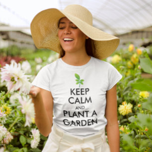 T-shirt Restez au calme et Plantes dans un jardin, jardine