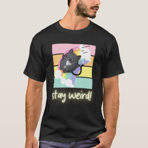 T-shirt Restez Bizarre Chat Smoking Tuxedo à l'Envers et A