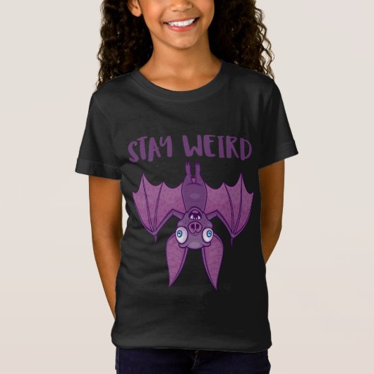 T-Shirt Restez bizarre chauve-souris caricaturale (Devant)