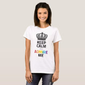 T-shirt Restez Calme Et Admirez-Moi Arc-En-Ciel Noir Avec  (Devant entier)