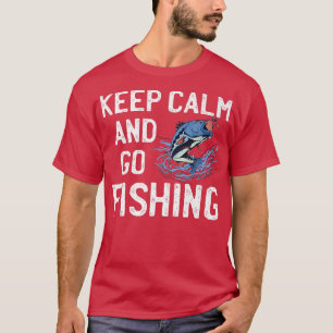 T-shirt Restez calme et allez à la pêche Premium