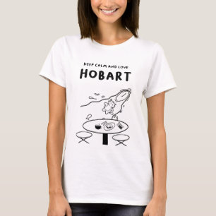 T-shirt Restez calme et amoureux Hobart Table Cat and Ca