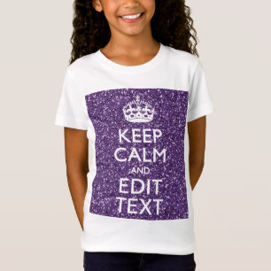 T-Shirt Restez calme et ayez votre texte Glamor Mauve