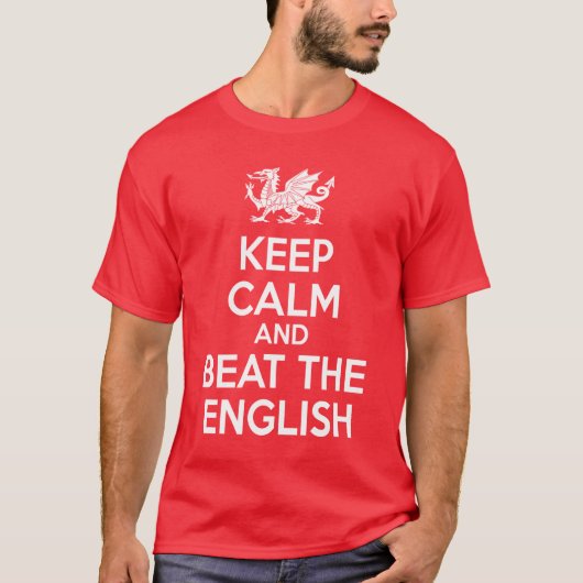 T-shirt restez calme et battre les anglais (Devant)
