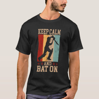 T-shirt Restez Calme Et Chauve Sur Les Sports De Cricket