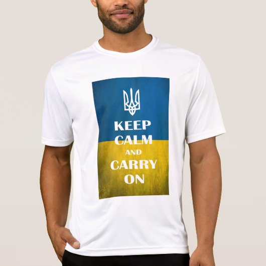 T-shirt Restez calme et continuez votre trident emblème uk (Devant)