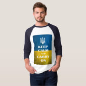 T-shirt Restez calme et continuez votre trident emblème uk (Devant entier)