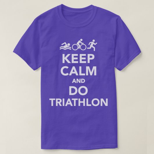 T-shirt Restez calme et faites du triathlon 2 (Design devant)
