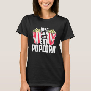 T-shirt Restez Calme Et Mangez Du Popcorn Retro Vintage