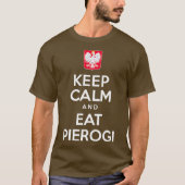 T-shirt Restez Calme Et Mangez Pierogi Polonais Aigle Blan (Devant)