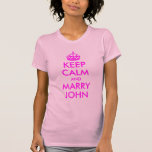 T-shirt Restez calme et Marie John Shirt<br><div class="desc">Une parodie sur une affiche vintage des 2ÈME GUERRE MONDIALE britanniques pour rappeler à la mariée affamée de garder la tête.</div>