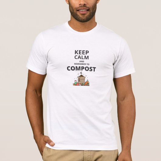 T-shirt Restez calme et pensez à composer (Devant)