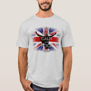T-shirt Restez calme et Rock sur UK Drapeau The Union Jack