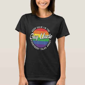 T-shirt Restez Calme Je Suis L'Oncle Gay Rainbow Lgbt Prid