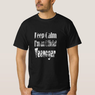 T-shirt Restez calme Je suis maintenant un adolescent offi