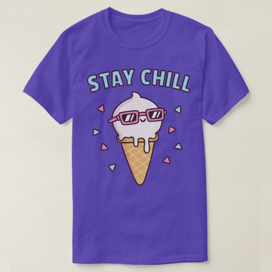 T-shirt Restez Chill Vanilla Glace Crème Avec Lunettes De (Design devant)