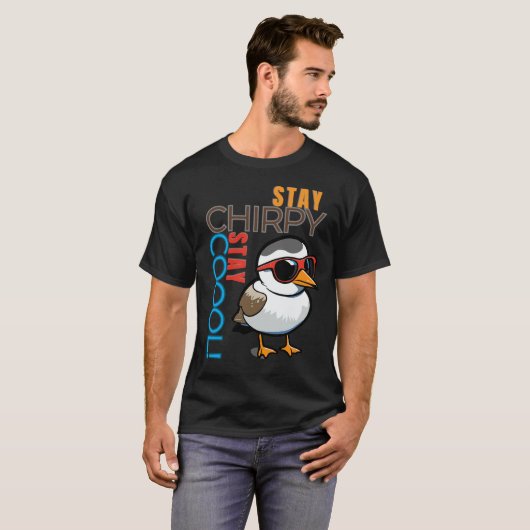 T-shirt Restez Chirpy, restez Cool - Vibes d'oiseaux rétro (Devant entier)