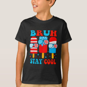 T-shirt Restez Cool 4 juillet Popsicle Boys Hommes Usa Dra