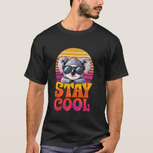 T-shirt Restez Cool Koala Chemise Vintage Sunset Rétro Mig