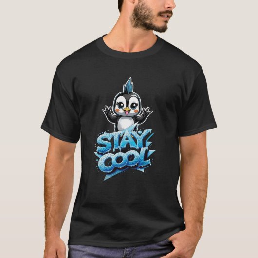 T-shirt Restez Cool Penguin (Devant)