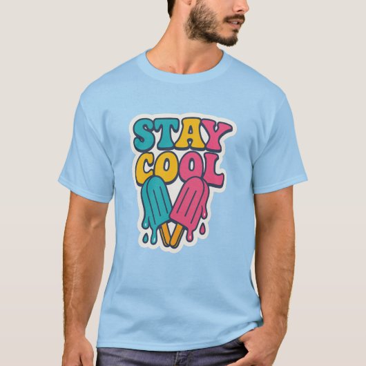 T-shirt Restez Cool – Popsicle Rétro d'Été (Devant)