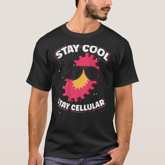 T-shirt Restez Cool, Restez cellulaire Backprint Professeu (Devant)