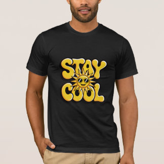 T-shirt Restez Cool Soleil Rétro Avec Lunettes De Soleil