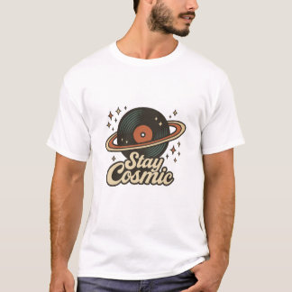 T-shirt Restez Cosmic Vintage Vinyl Planet Tee - Retro Spa