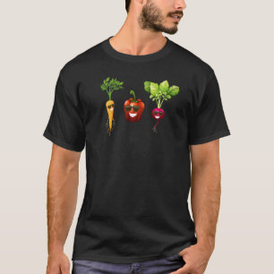 T-shirt Restez Croustillant Veggie Drôle Végétal En Lunett