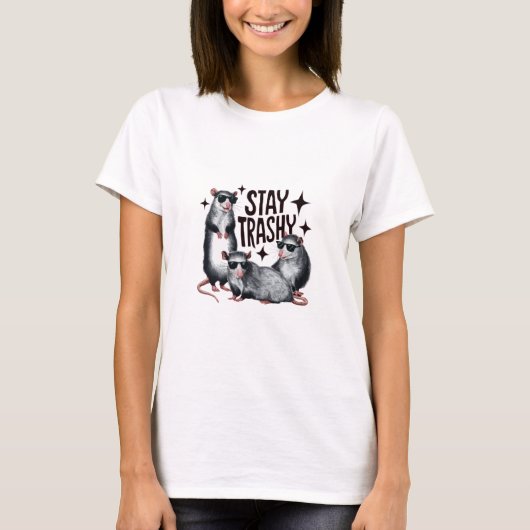 T-shirt Restez des Possums Poubelles (Devant)